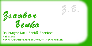 zsombor benko business card