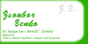 zsombor benko business card